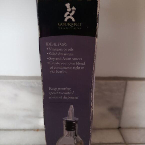 Gourmet Traditions Glass Condiment Bottles, SET OF 2 New in box - Picture 6 of 10